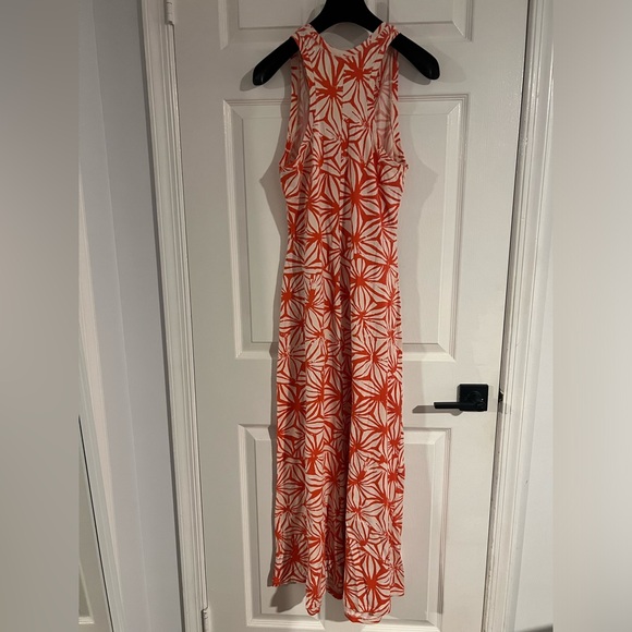 Alternative Apparel Orange Red Soft Sleeveless Lightweight Midi Tank Dress Sz M - Picture 2 of 8